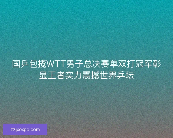 国乒包揽WTT男子总决赛单双打冠军彰显王者实力震撼世界乒坛