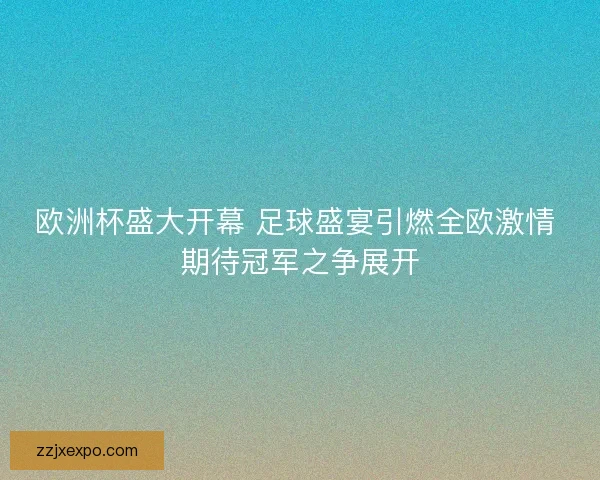 欧洲杯盛大开幕 足球盛宴引燃全欧激情 期待冠军之争展开