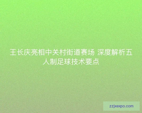 王长庆亮相中关村街道赛场 深度解析五人制足球技术要点